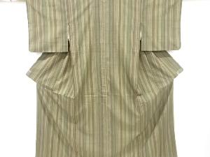 リサイクル　生紬縞織出し着物